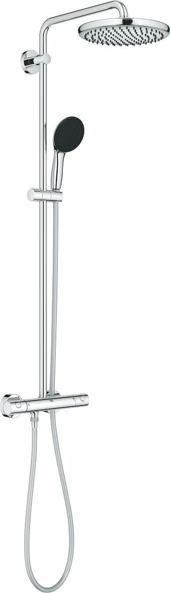 Sistem dushi Grohe Vitalio Start 250, 8.5 l/min, me zorrë fleksibile, krom/zi, 1 copë