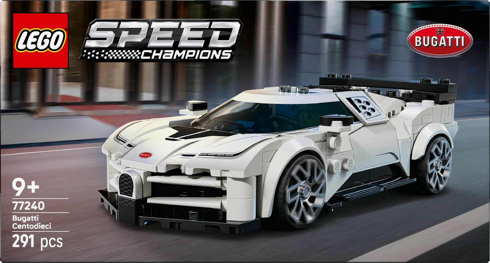 Set LEGO Speed Champions Bugatti Centodieci 77240, 291 pjesë, e bardhë
