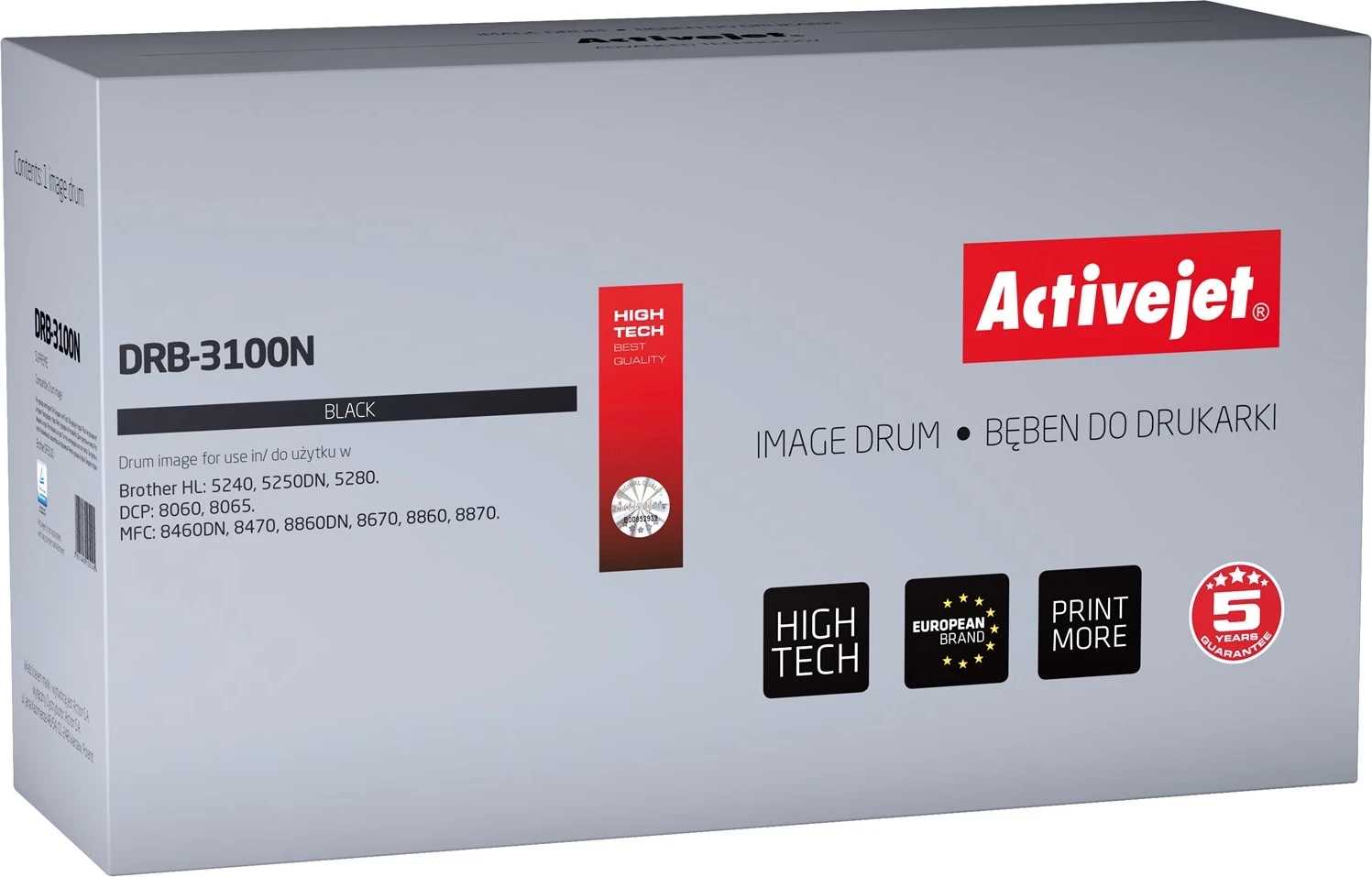 Drum zëvendësues Activejet DRB-3100N për printer Brother, i zi