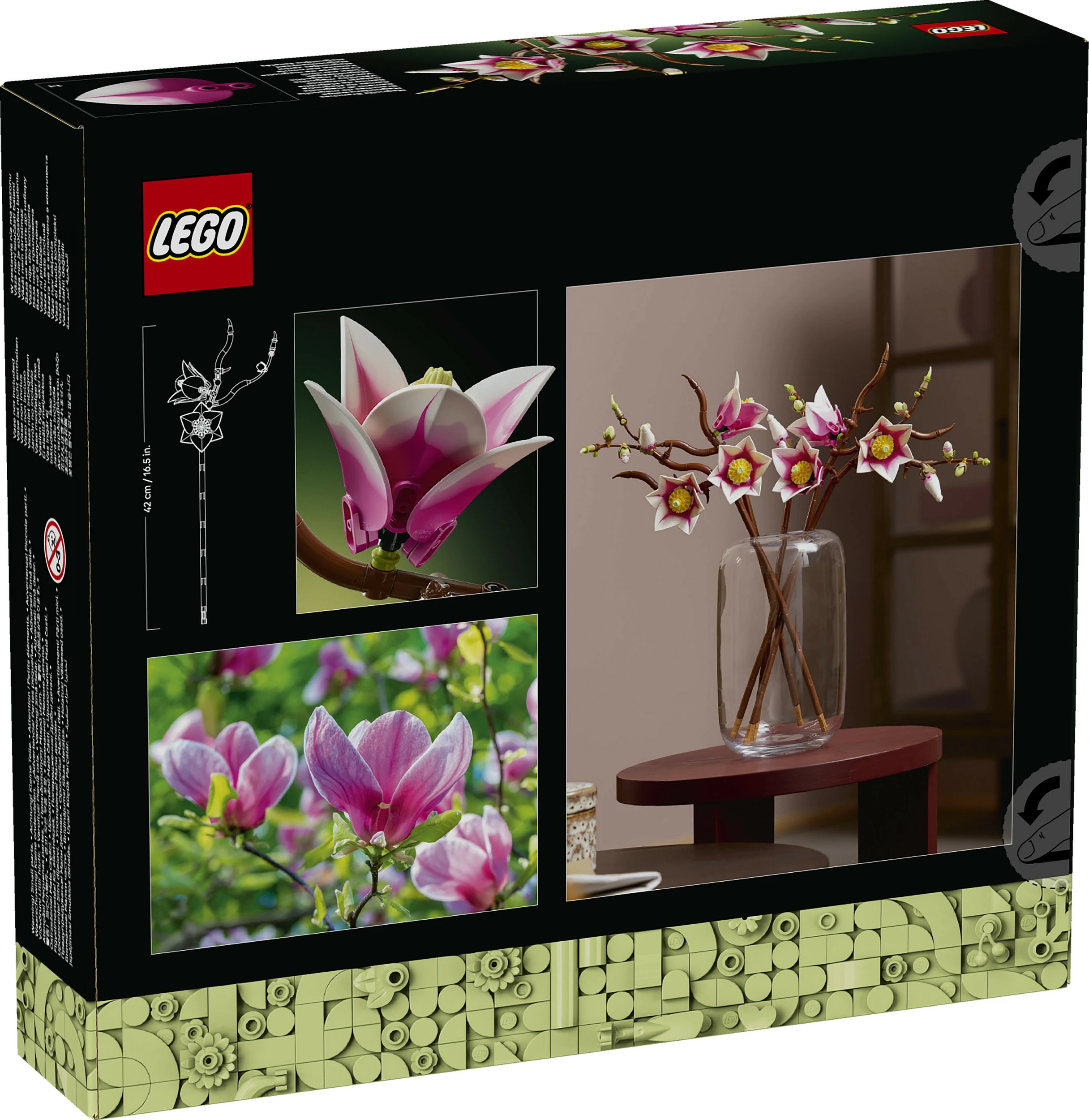 Set ndërtimi LEGO Botanicals Magnolia Branches 11510, 435 copë, 18+, shumëngjyrësh
