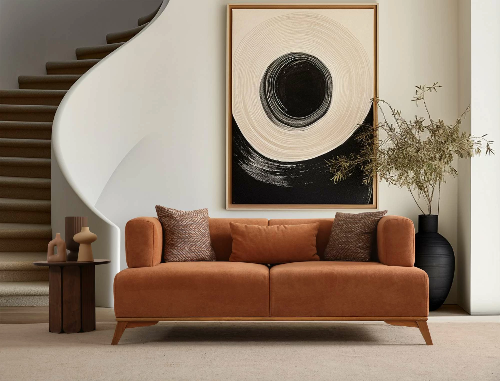 Divan dy vendësh, ngjyrë portokalli, Atelier del Sofa, Hera