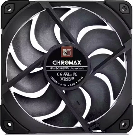 Ventilator për kasë Noctua NF-A12x25 G2 PWM chromax.black, 120mm, PWM, i zi