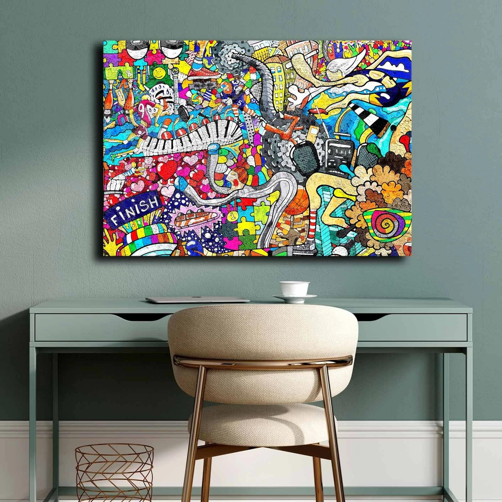 Pikturë dekorative në kanavacë, shumëngjyrëshe, Wallity, 70100POP-010, 70x100cm