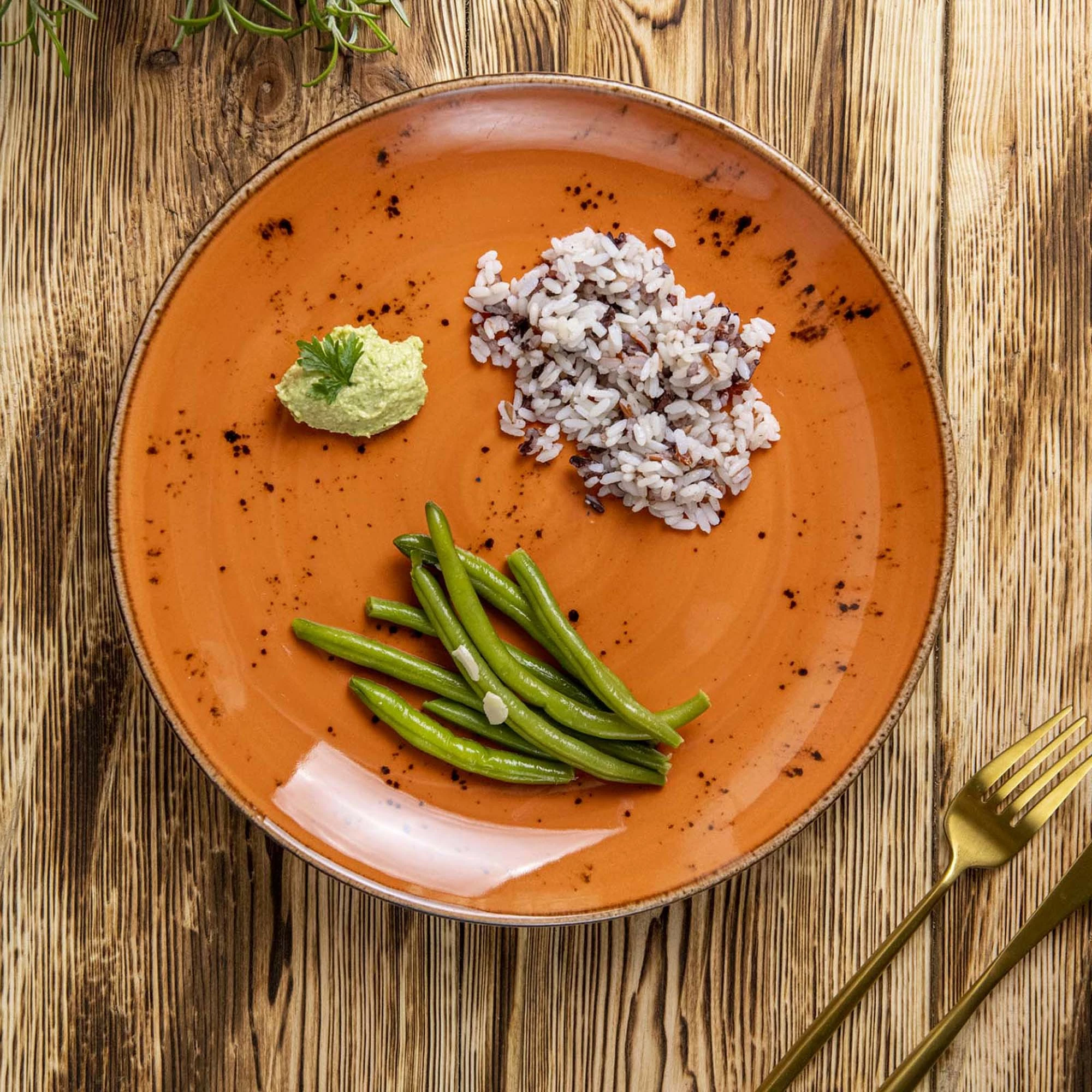 Pjatë me buzë të lartë Fine Dine Dahlia Ø270 mm, portokalli, set 4 copë