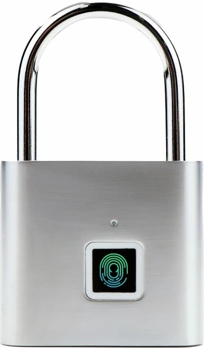 Katanac me gjurmë gishti BECOOL BCPL22M1, USB karikim, waterproof, argjendtë