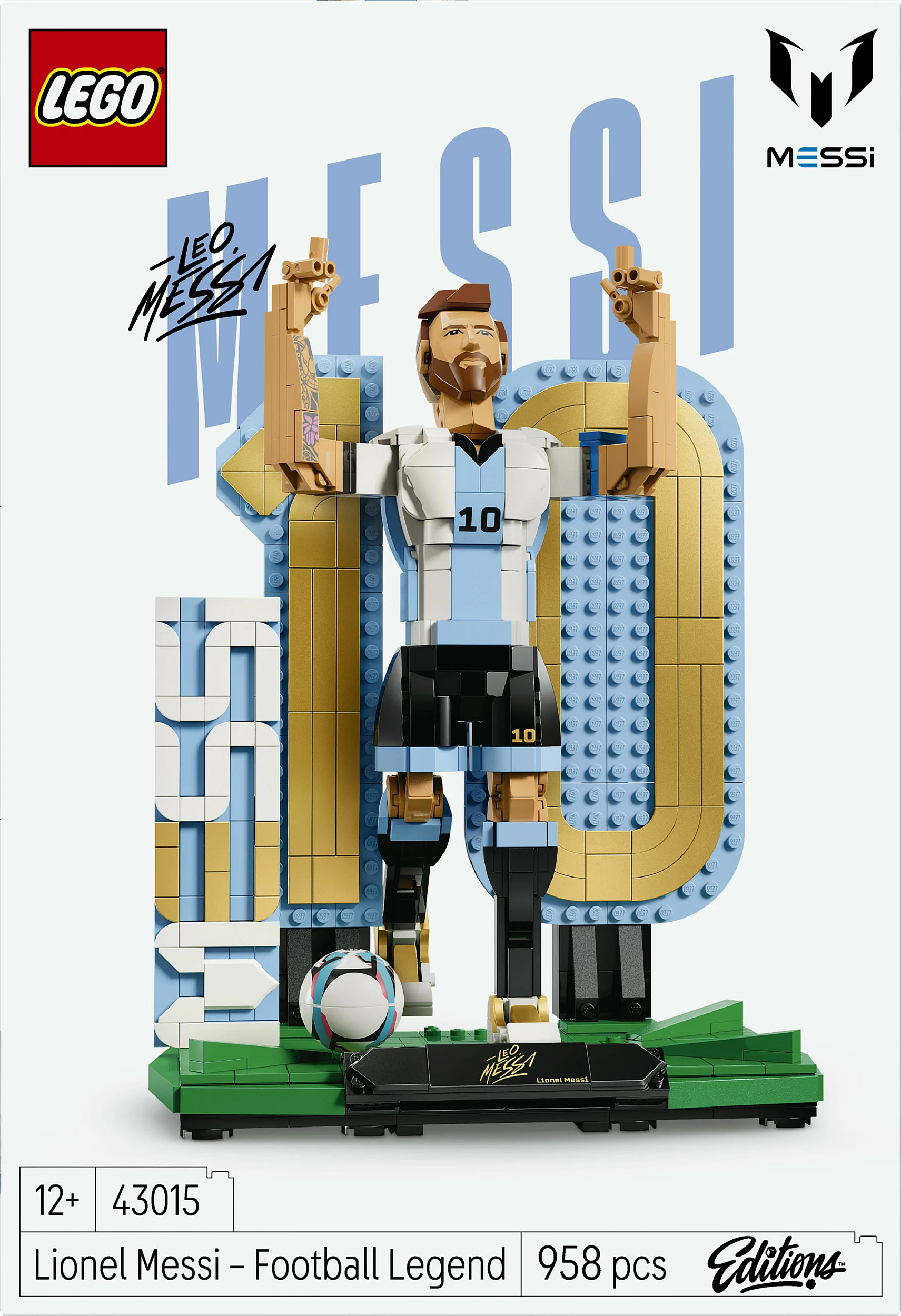 Set ndërtimi LEGO 43015 Lionel Messi – Football Legend, 958 pjesë, shumëngjyrësh