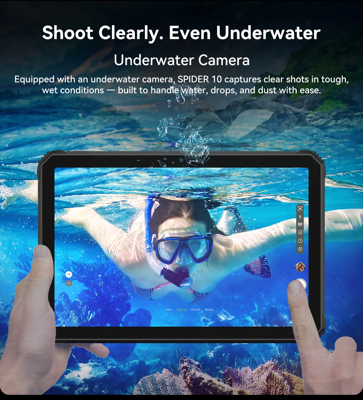 tablet robust Oscal Spider 10 11\" 8GB+256GB 20000mAh IP68/IP69K Android 15, e zezë