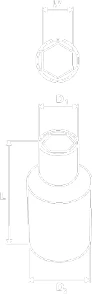 Soket heksagonal Neo 08-228 1/4\" 10 mm Superlock 25 mm, krom, copë