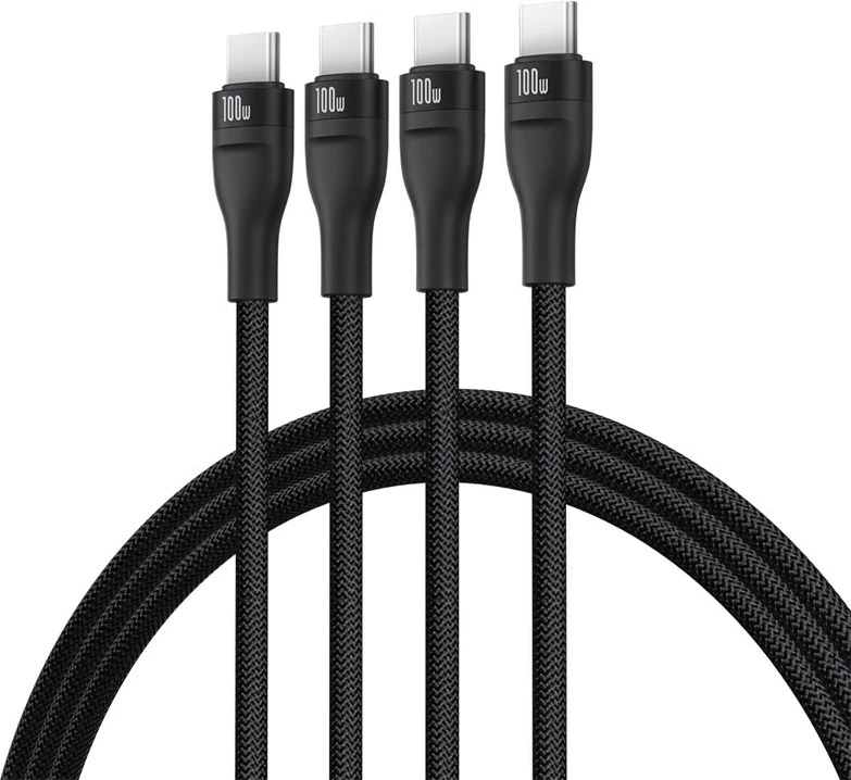 Kabllo Baseus Flash Series Type C në C+C+C, 480 Mbps, 1.5 m, E zezë