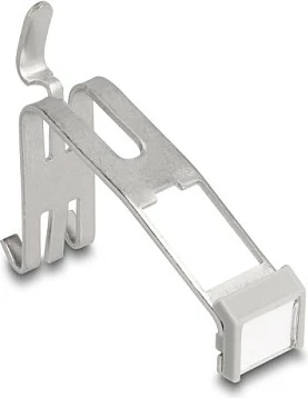 Mbajtës Keystone DeLOCK, 1 port, për shinë DIN 35 mm, me fushë etiketimi, inox