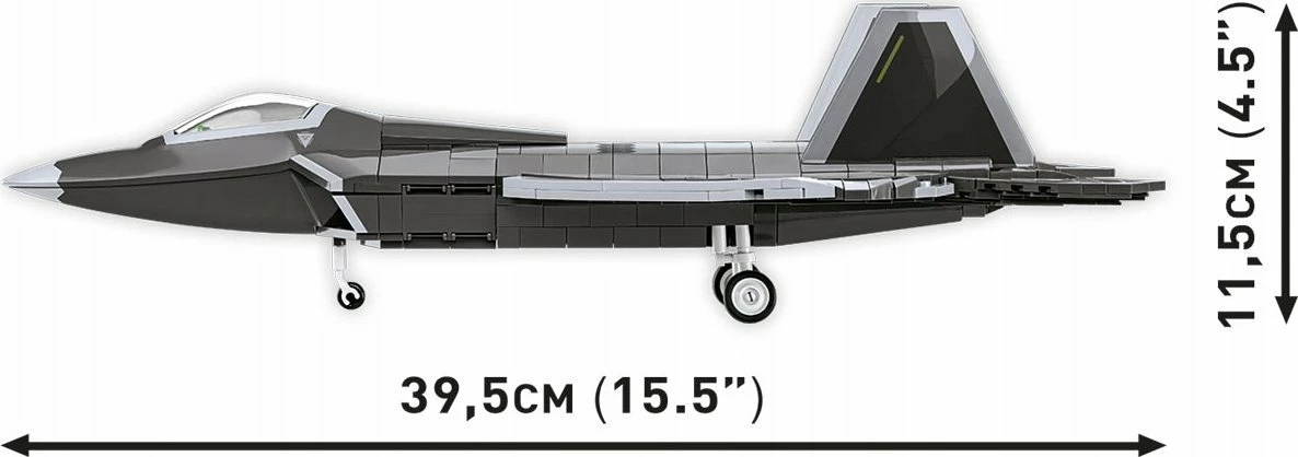 Set blloqesh ndërtimi Cobi Lockheed F-22 Raptor GXP-914620, 695 copë, shkallë 1:48, 1 figurë pilot, me stendë ekspozimi, e hirtë