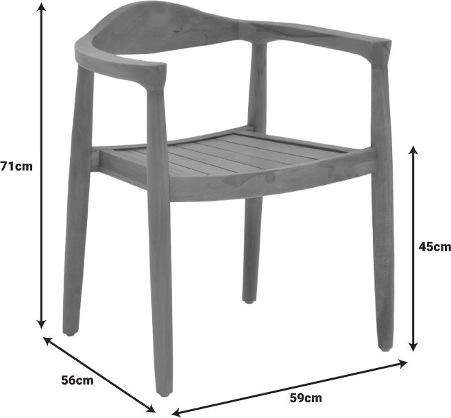 Karrige Ganny dru tik ngjyrë natyrale 59x56x71cm
