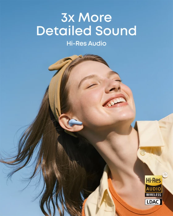 Kufje wireless Anker Soundcore R60i NC, ANC -52 dB, Hi-Res LDAC, IP55, blu