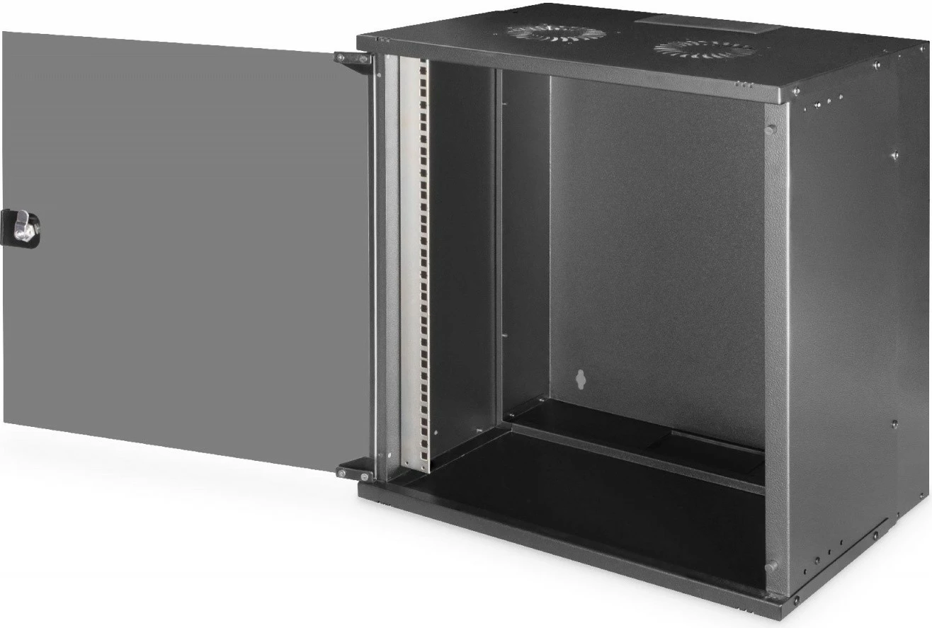 Kasë rrjeti për mur Digitus DN-49207, 19", 12U, 595x540x400mm, e zezë
