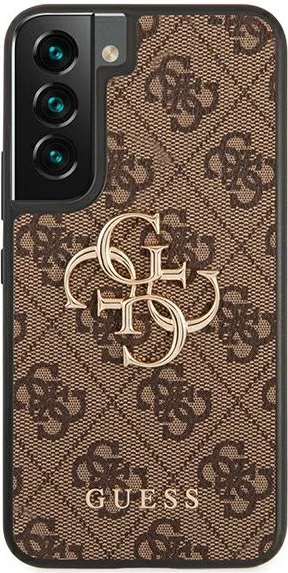 Mbështjellës Guess GUHCS22S4GMGBR 4G Big Metal Logo për Samsung Galaxy S22, kafe