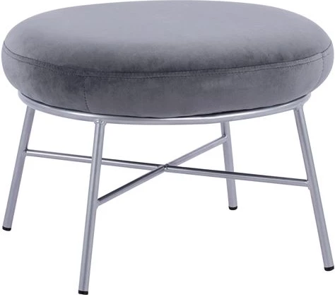 Karrige për bar me mbështetëse këmbësh Trudi FH8640.01 kadife gri me bazë argjendi 55x46x38 cm