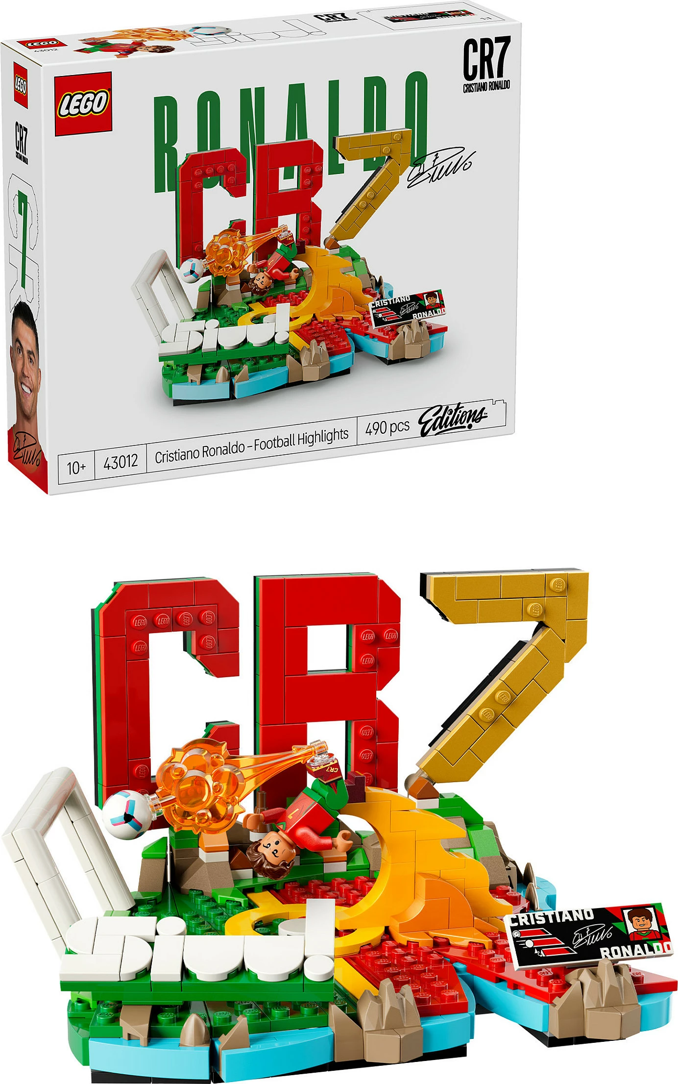 Set ndërtimi LEGO 43012 Cristiano Ronaldo (CR7) Football Highlights, 490 pjesë, shumëngjyrësh