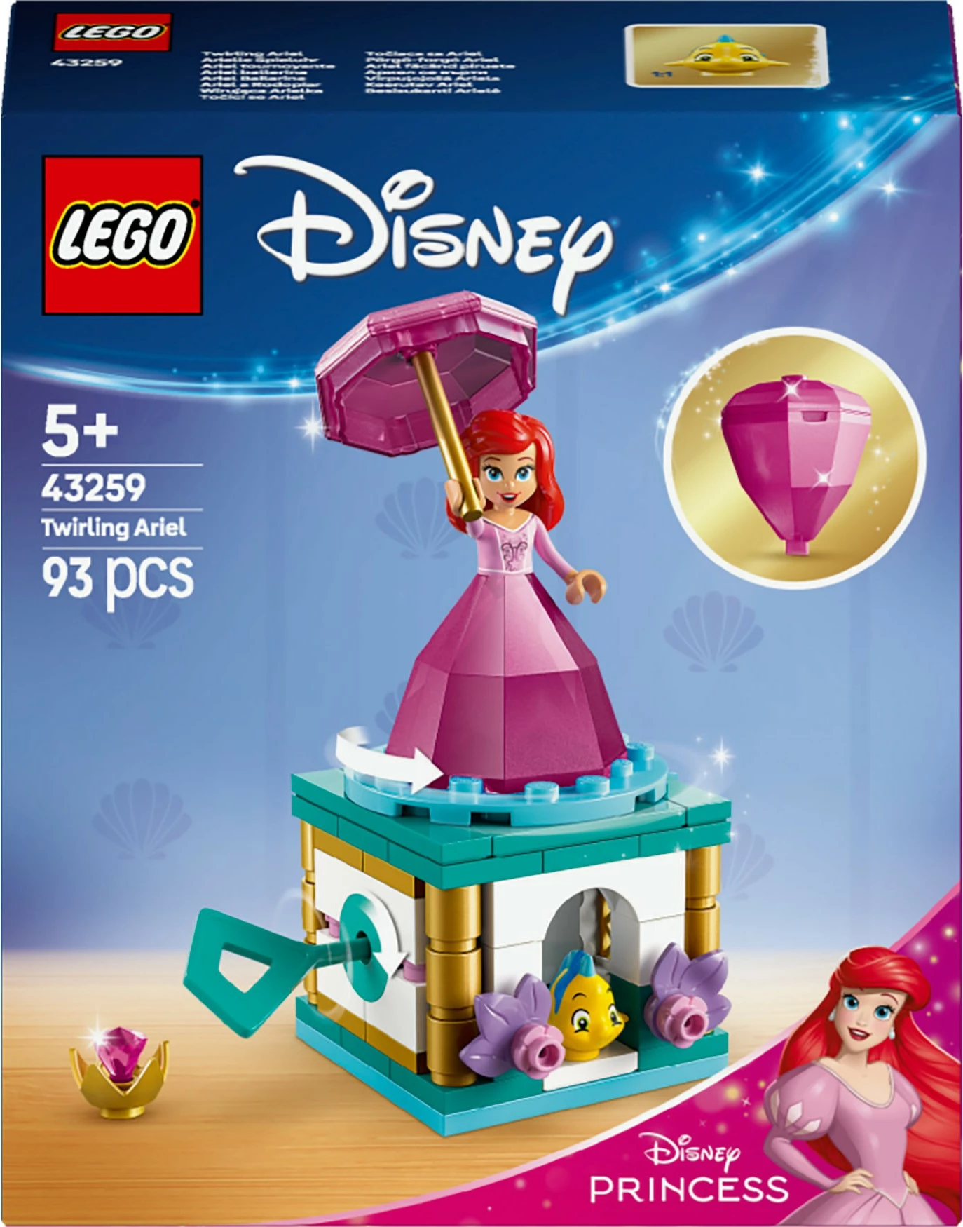 Set ndërtimi LEGO Disney Princess 43259 Arielle, 93 pjesë, multikolor