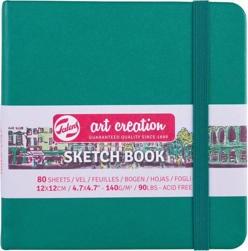 Talens Art Creation Sketch Book – Green (12 × 12 cm)