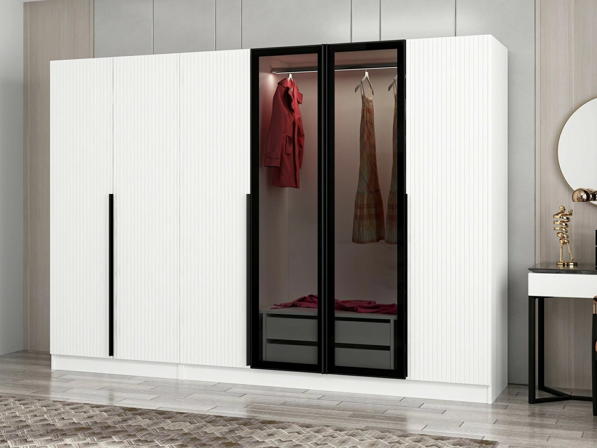 Dollap garderobe Skye Decor, Kale Plus - 7812, ngjyrë fume