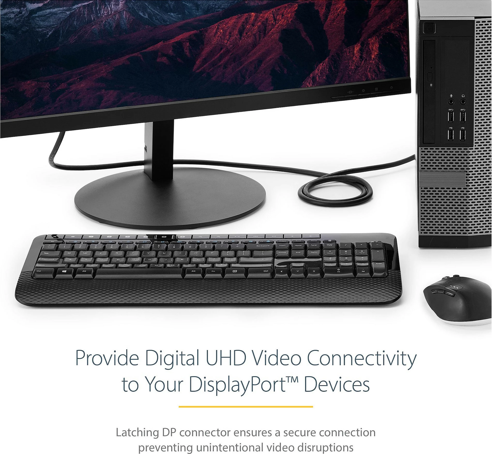Kabllo DisplayPort StarTech DISPL1M, DP 1.2, 1m, 4K@60Hz, e zezë