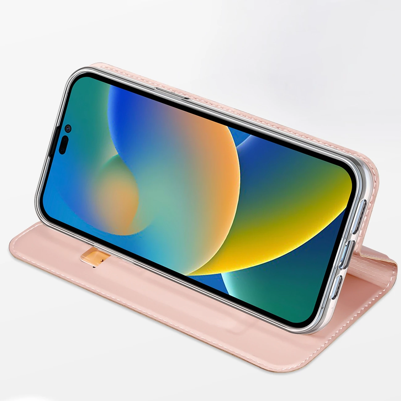 Mbështjellës Dux Ducis Skin Pro për iPhone 14 Pro Max, me kapak, rozë