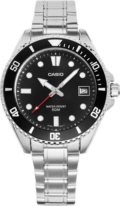 Orë dore për meshkuj Casio, argjendtë e zezë