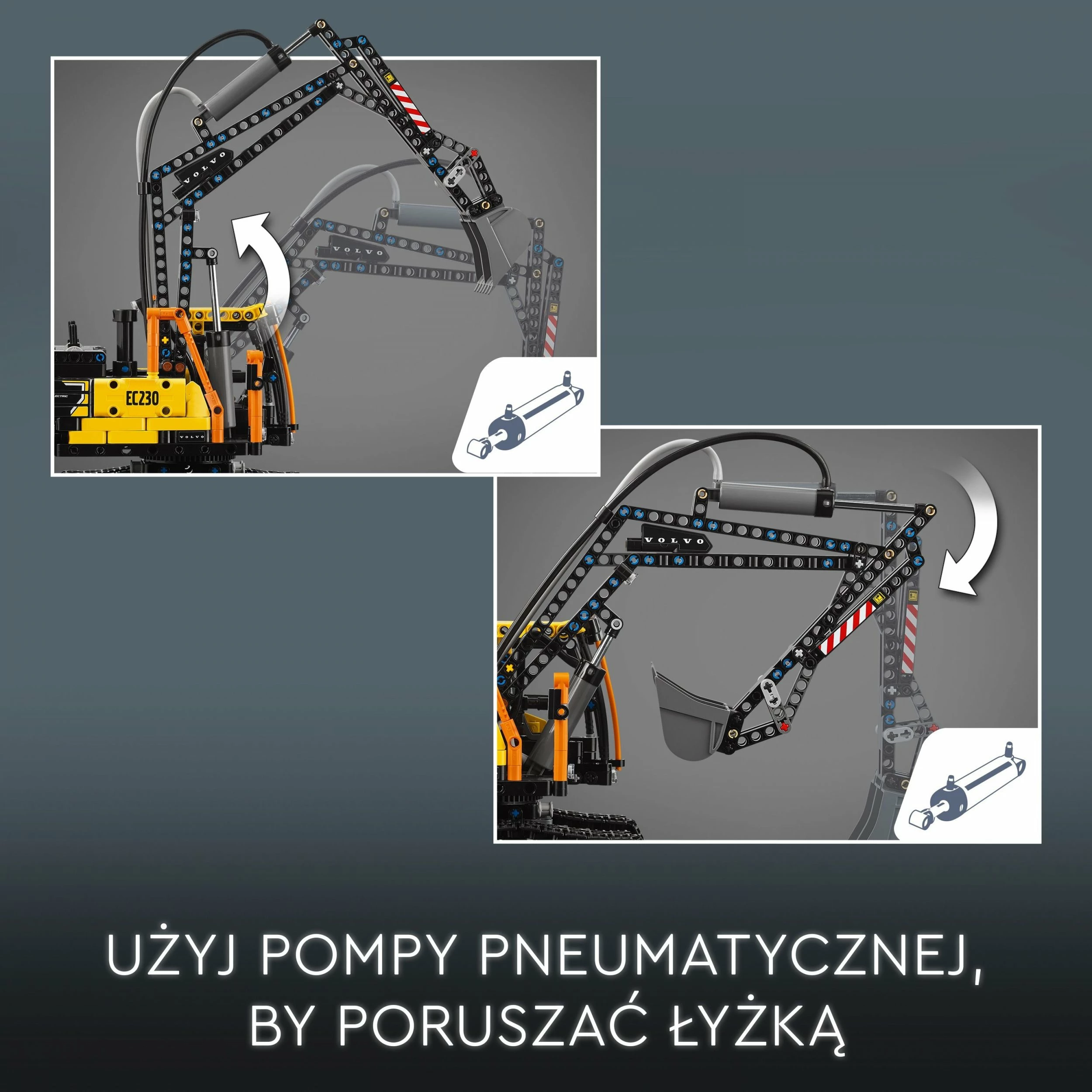 Set ndërtimi LEGO Technic Volvo FMX Truck dhe EC230 Excavator elektrik 42175, 2274 copë, 10+