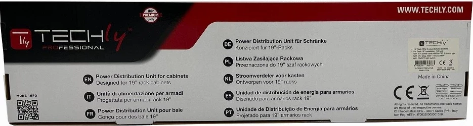 Kabllo vazhduese Techly 365733, 8 priza 2m, e zezë