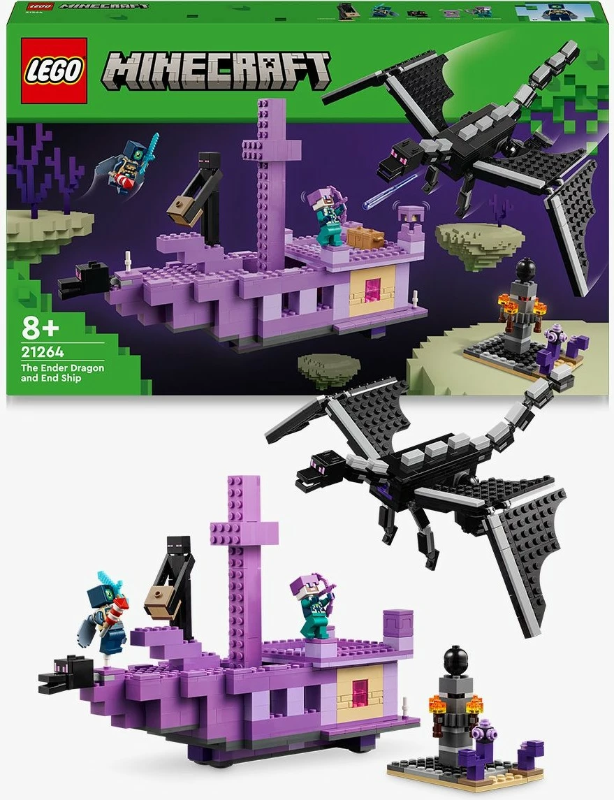 Set lodrash LEGO Minecraft 21264 Ender Dragon edhe End Ship