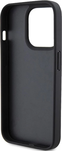 Mbështjellës Ferrari Quilted Metal Logo për iPhone 15 Pro, i zi