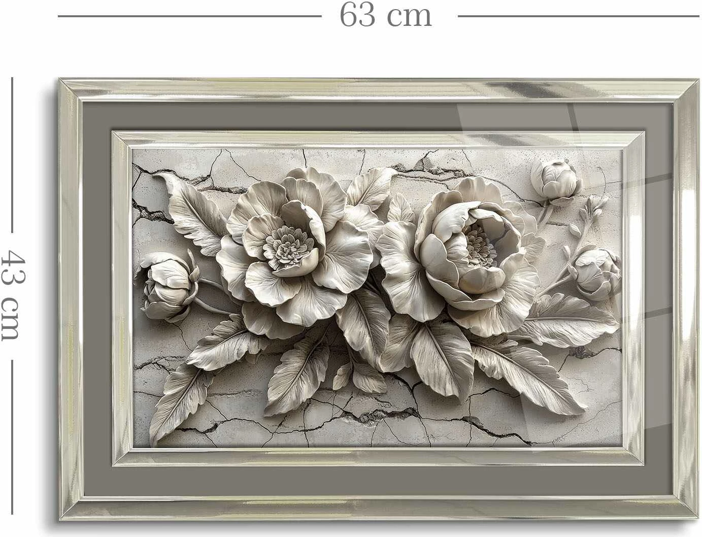 Pikturë dekorative me kornizë, Wallity, 4363Kromgumusct - 009, shumëngjyrëshe, 43x65cm
