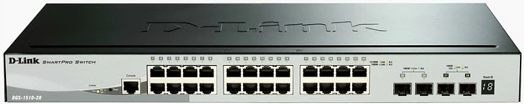 Switch D-Link DGS-1510-28X, 28-Port Gigabit, 4x 10G SFP+, Smart Managed, Rackmount