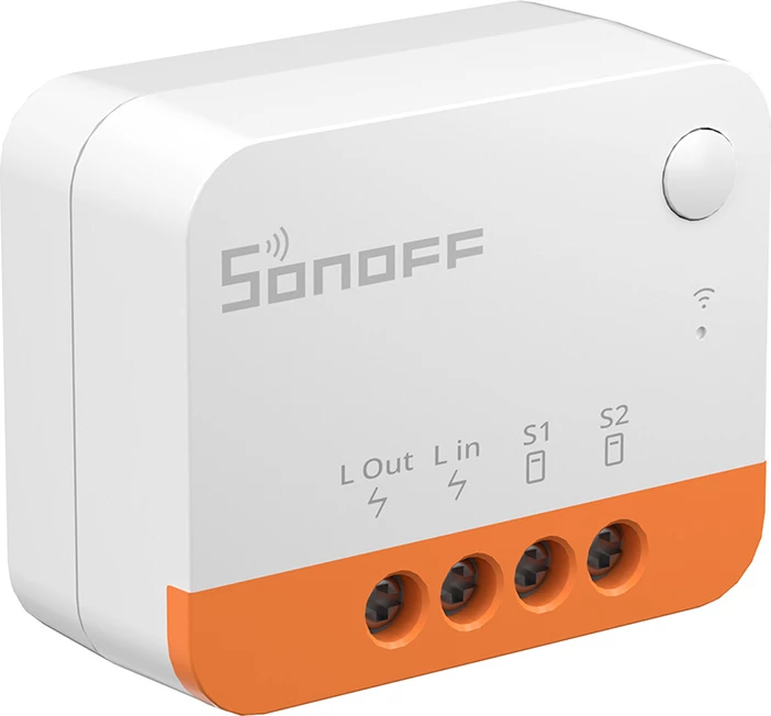 Switch smart Sonoff ZBMINIL2 Zigbee 3.0 mini, 6A, pa nul, set 2 copë, e bardhë/portokalli