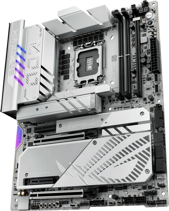 Pllakë amë, Asus ROG Maximus Z890 Apex, LGA1851, Intel Z890, ATX, 2x DDR5, PCIe 5.0 x16, Thunderbolt 4, Wi‑Fi 7, argjendtë gri