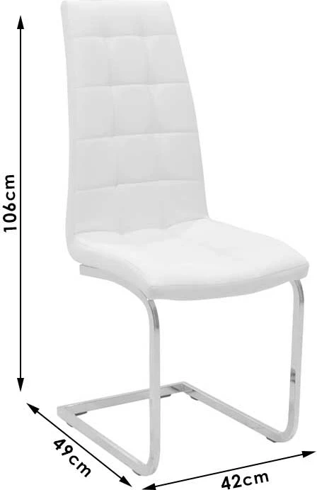 Karrige Darrell pu e zezë - metal krom 42x49x106cm, set prej 2 copash