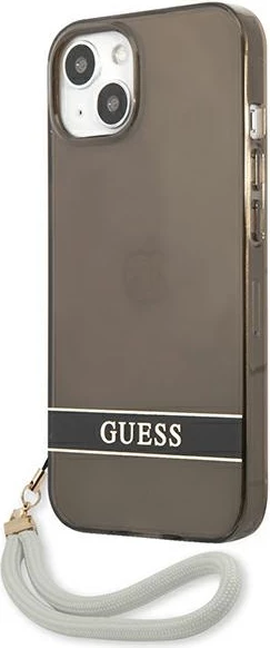 Mbështjellës Guess GUHCP13SHTSGSK për iPhone 13 mini 5.4", hardcase, me rrip, i zi