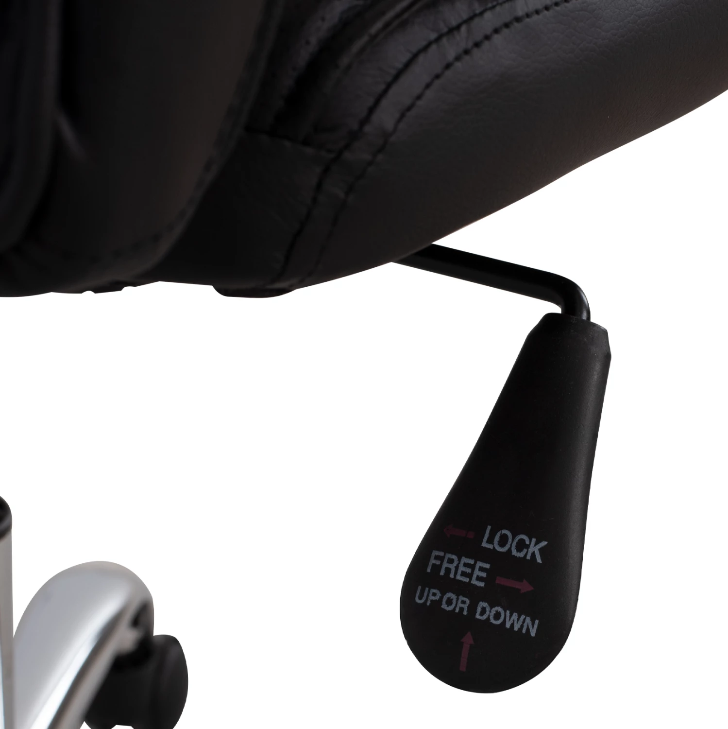 Karrige menaxheri për zyre, ngjyrë e zezë, bazë kromi, FH1044.11, 55.5x65x111 cm