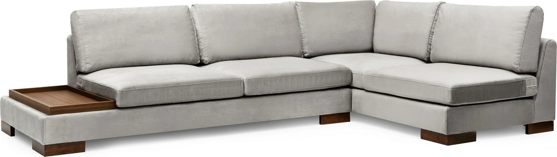 Këndare Atelier del Sofa Tulip, këndore e djathtë pa pouf, ngjyrë gri e çelët