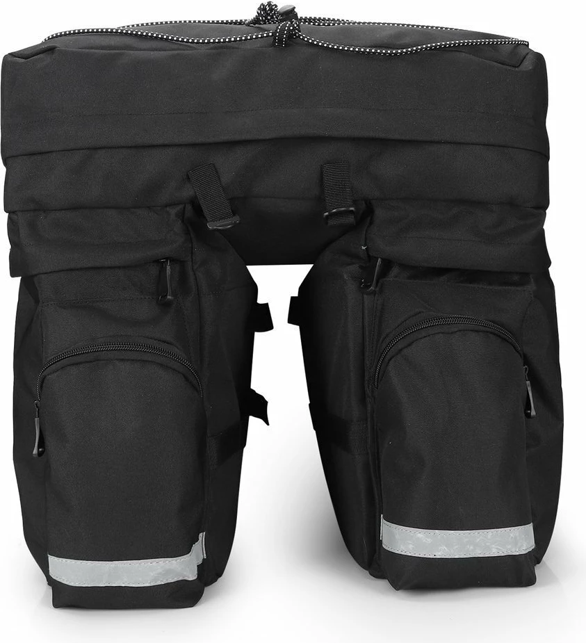 Çantë biçiklete Wozinsky WBB13BK, 60L, për bagazh, e zezë, me mbulesë shiu