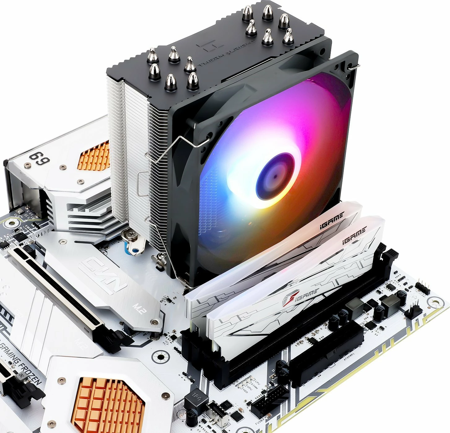 Ftohës CPU Thermalright Burst Assassin 120 ARGB, 120mm, 6 heatpipe, PWM, LGA 1150/1151/1155/1156/1200/1700/1851, AM4/AM5, argjend/zezë