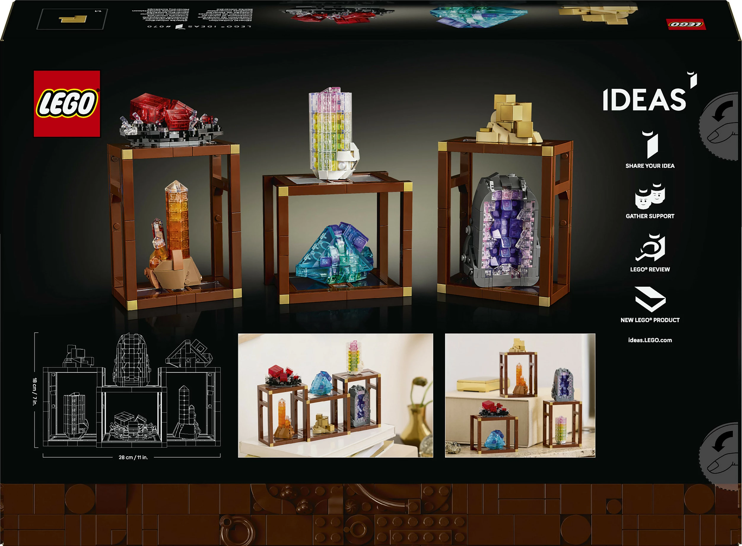 Set LEGO Ideas Mineral Collection 21362, 880 copë, 18+, shumëngjyrësh