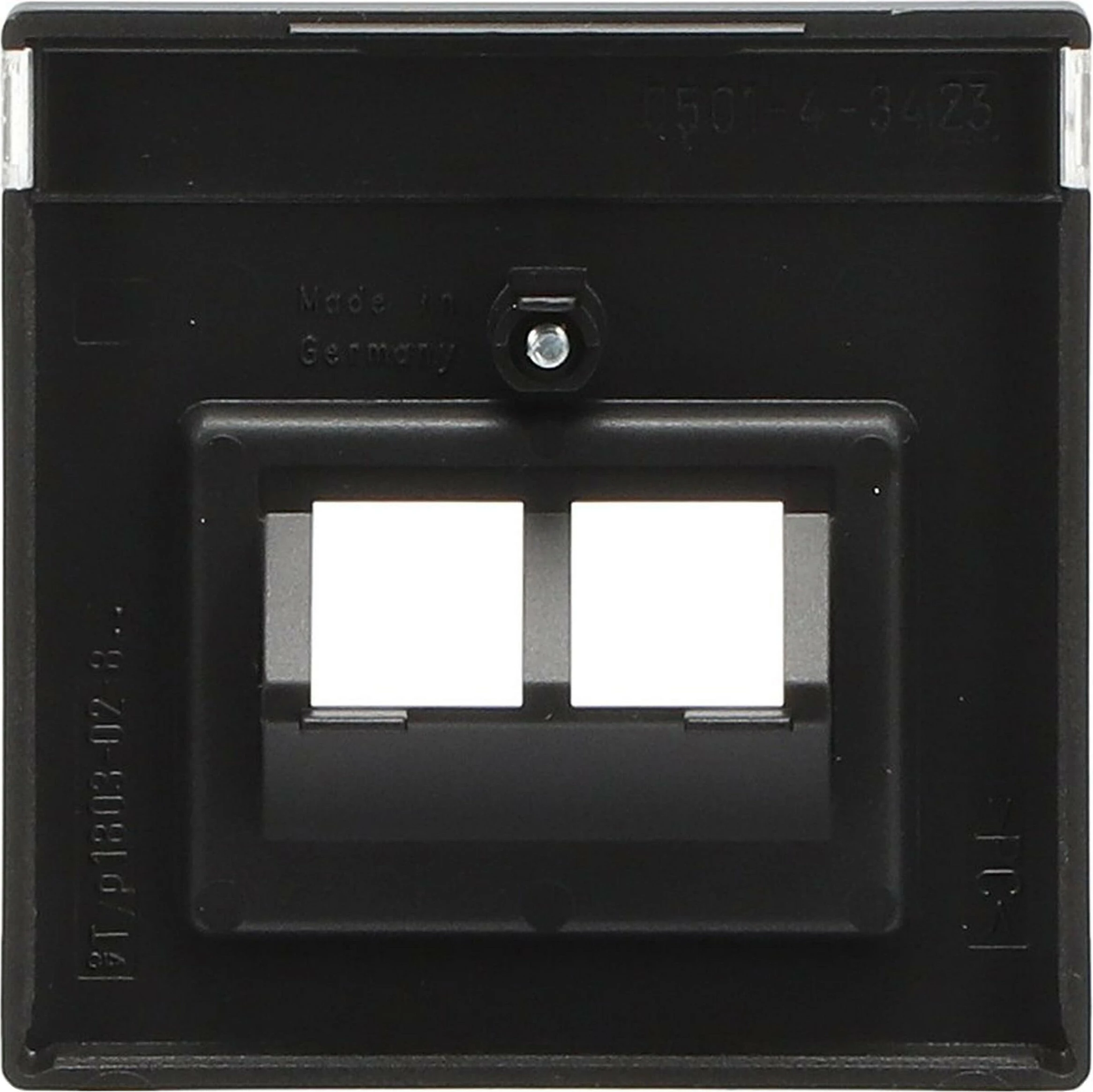 Maskë muri për prizë rrjeti Busch-Jaeger 1710-0-3911, 2x modul, 63x63 mm, e zezë