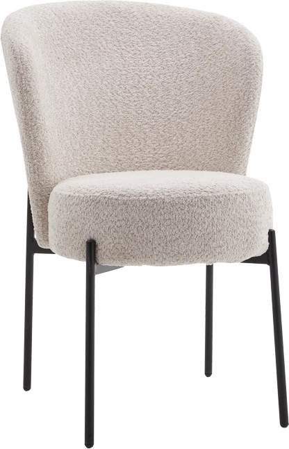 Karrige Houlian, material stof krem, këmbë metalike të zeza, 46x66x89cm