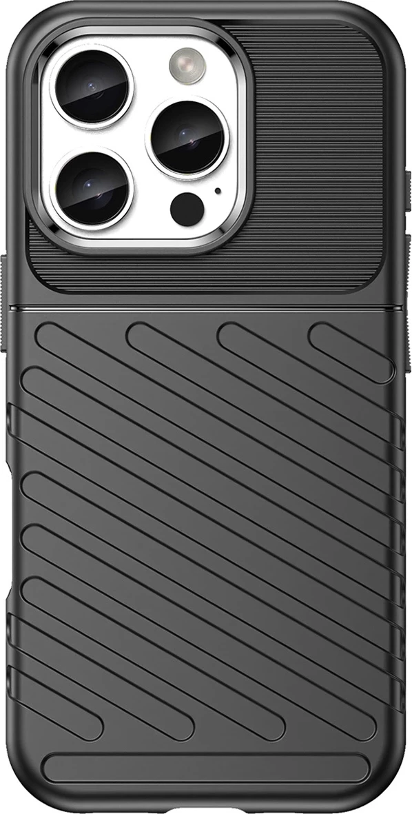 Mbështjellës Hurtel Thunder Case për iPhone 16e, TPU, i zi