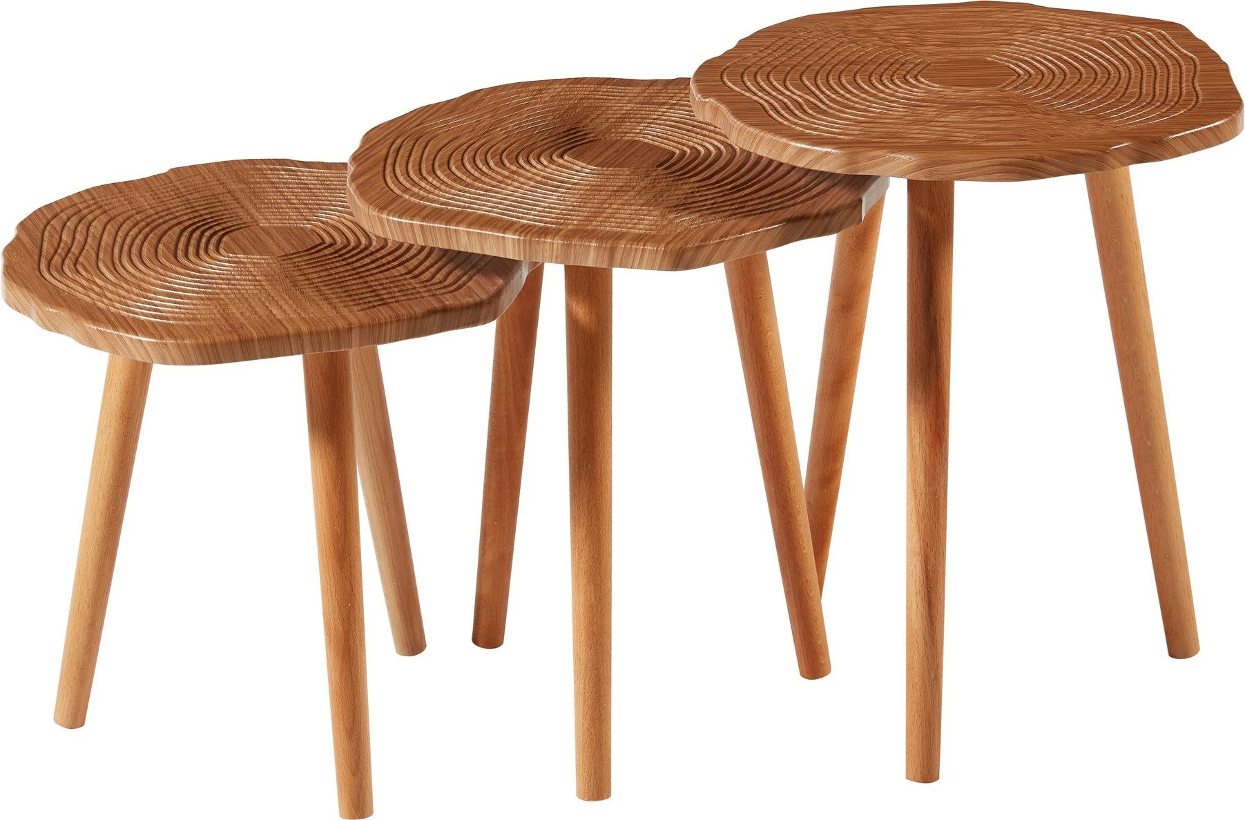 Set tavolinash ndihmëse TUVAL 048, 3 copë, ngjyrë arre