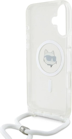 Mbështjellës Karl Lagerfeld IML Choupette Head & Cord MagSafe për iPhone 16, Transparent