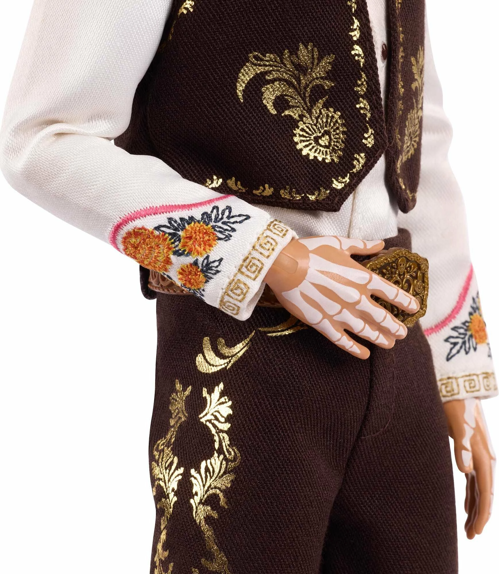 Kukull koleksionuese Ken Mattel Signature Dia De Muertos 2025 JBJ06 me aksesorë, certifikatë autenticiteti dhe stand