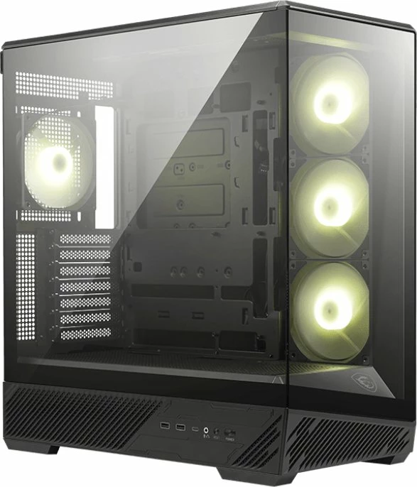Kasë MSI MAG Pano 130R PZ Midi Tower ATX/Micro-ATX/Mini-ITX, 4 ventilatorë 120mm, pa PSU, e zezë