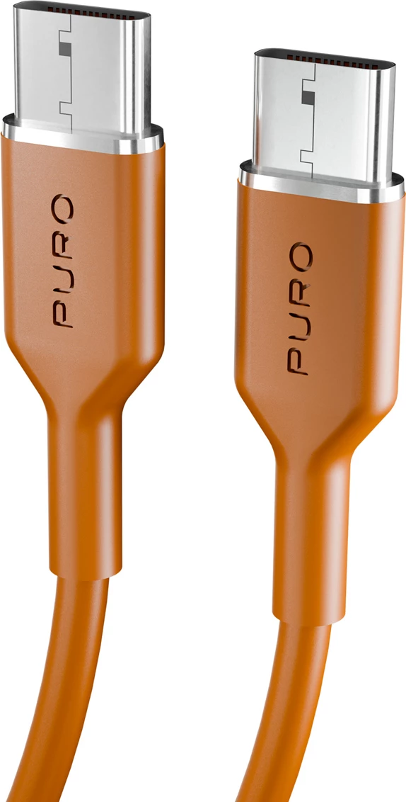 Kabllo USB-C në USB-C Puro ICON 1.5 m, portokalli